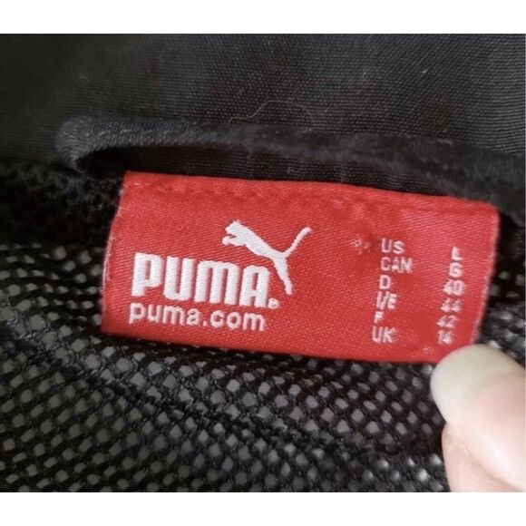 Puma Powercat Women Black Tracking Jacket Size L Mesh Lined Zipper Training - Picture 9 of 13